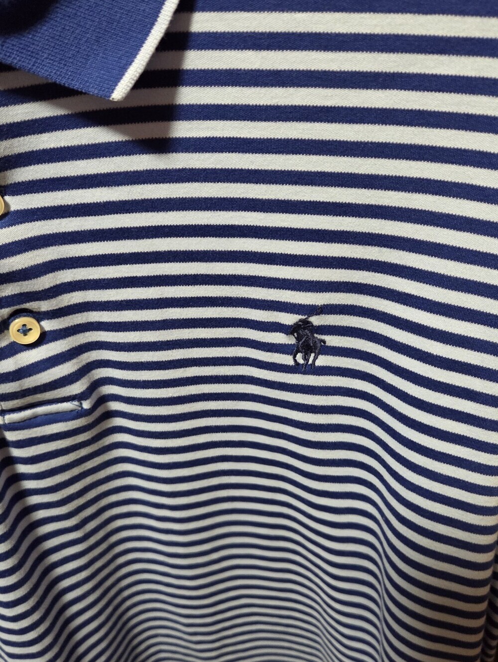 Polo Ralph Lauren Mens Classic Fit Striped Short Sleeve Polo Shirt Blue XL - Picture 3 of 5
